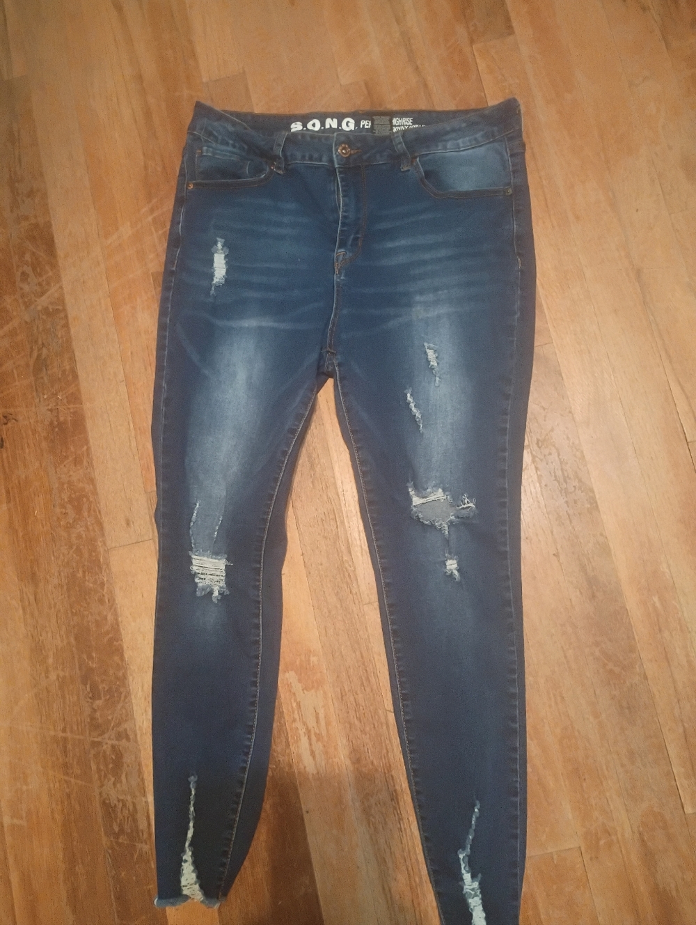 S.O.N.G. High Rise Distressed Skinny Ankle Jeans - Size 17/33